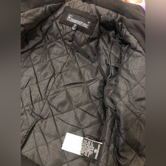 Wool Blend Pea Coat Toddler Boy Girl Black 3T - Picture 5 of 5